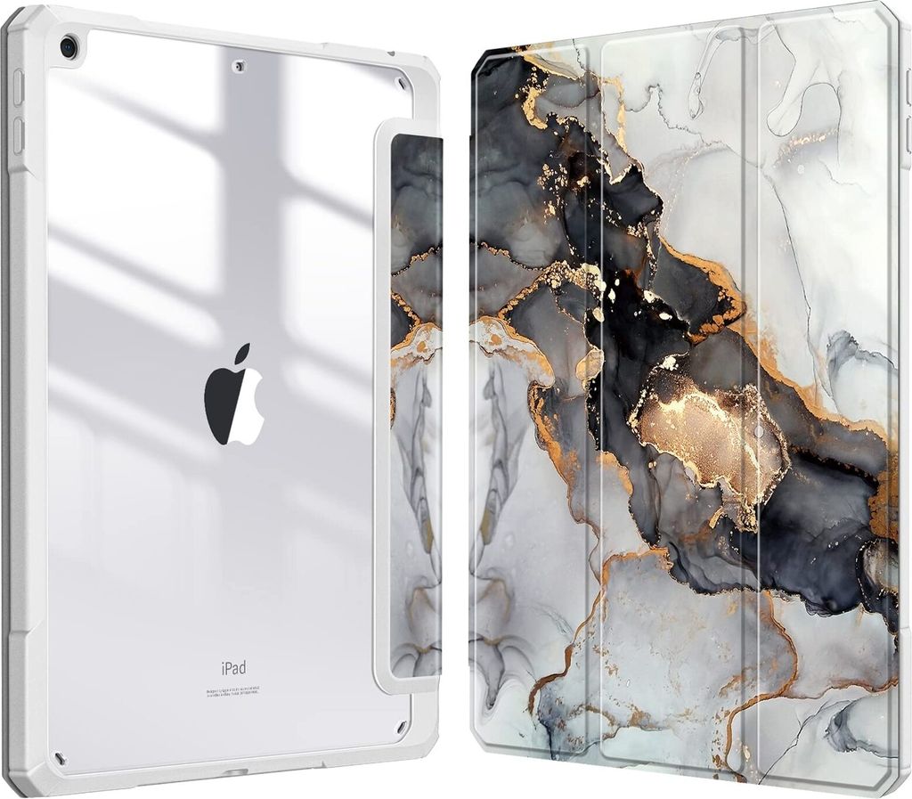 Fintie Hybrid Hülle für 10.2 Zoll iPad 9. Generation 2021/8. Gen 2020/7. Gen 2019 mit Stifthalter - Stoßfeste Schutzhülle mit transparenter Har...