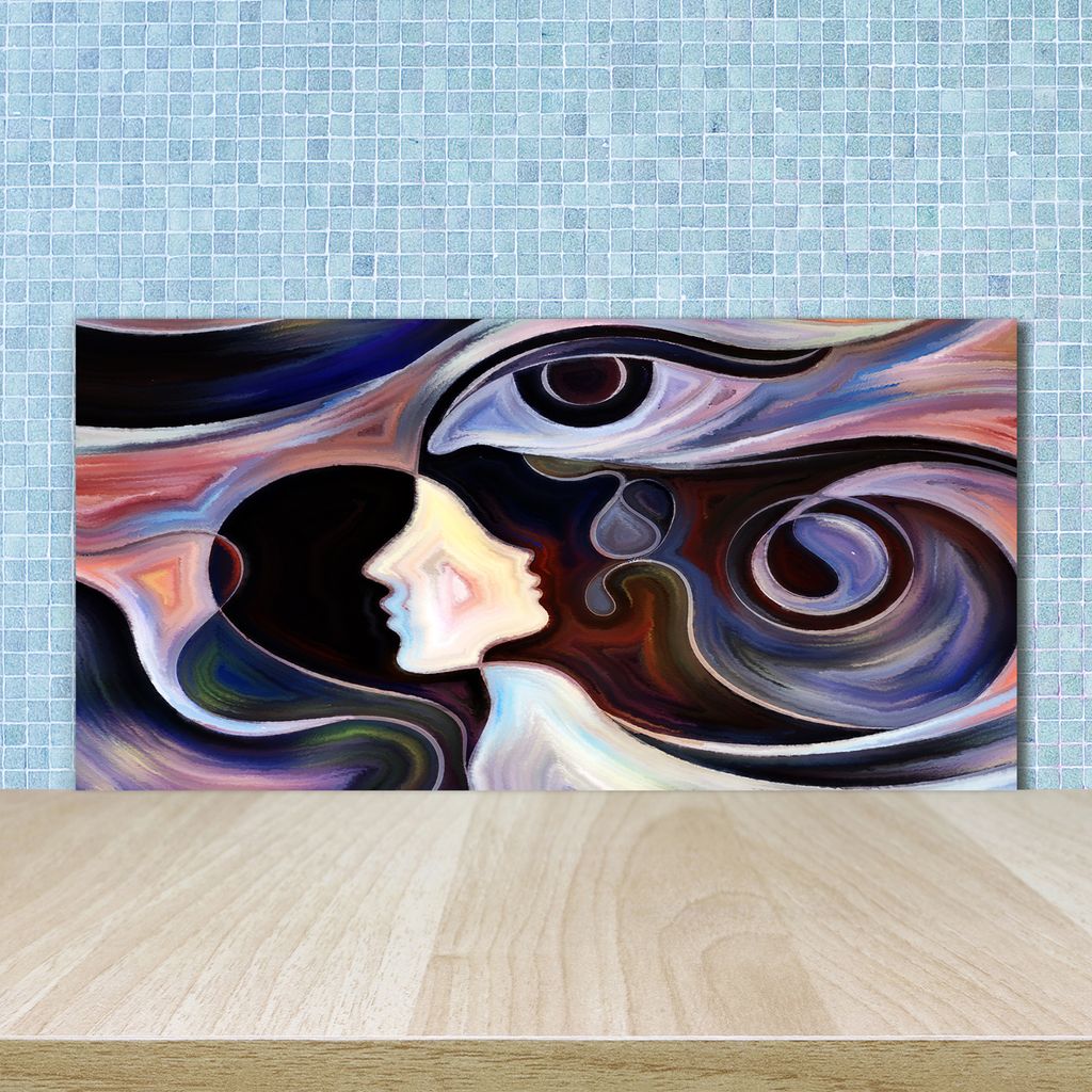 Tulup Küchenrückwand Spritzschutz aus Glas -100x50 -Spritzschutz auf gehärtetes GlasDeko Kunst Abstraktes