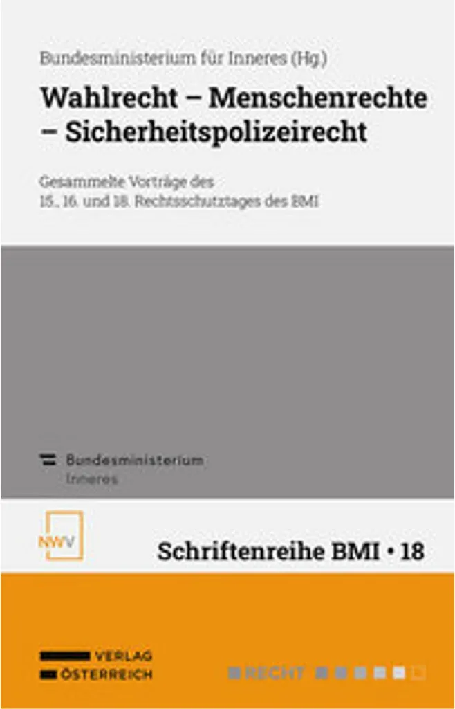 Wahlrecht Menschenrechte Sicherheitspolizeirecht - Ouvrage Juridique Allemand