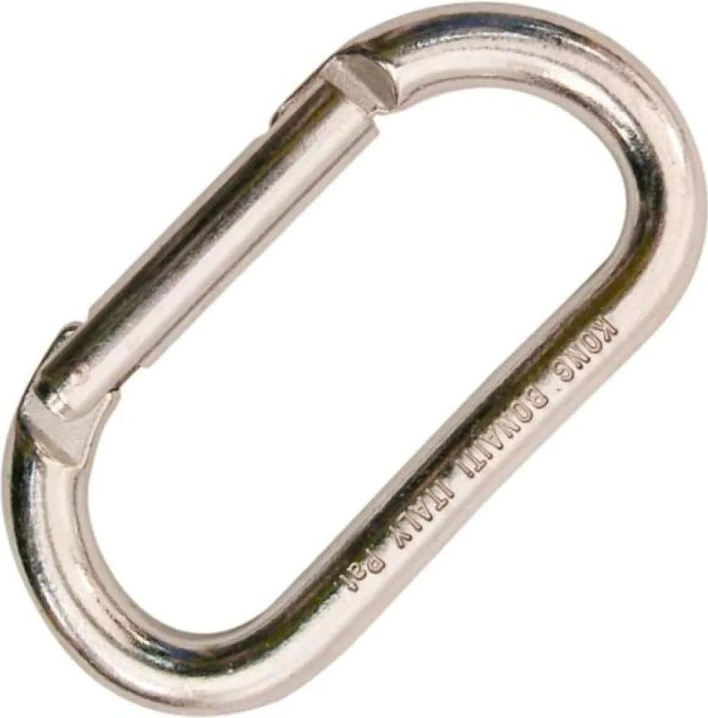 Kong Italy Oval Alu Straight Gate Karabinerhaken Silber Silber One Size