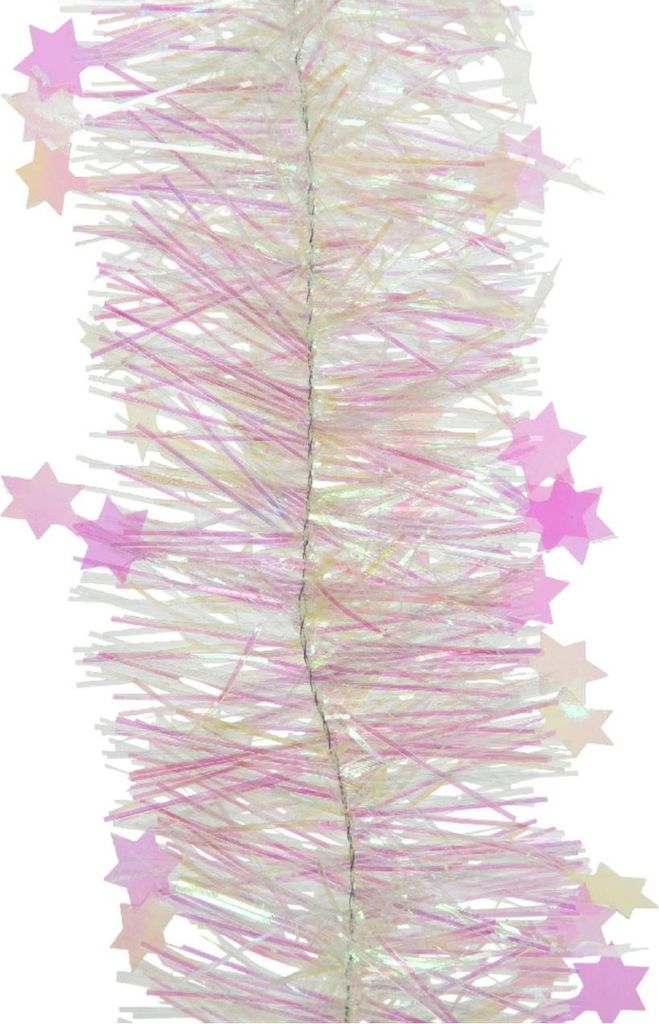 Weihnachtsgirlande Lametta mit Sternen 9cm x 2,7m - Klar Produktbild 