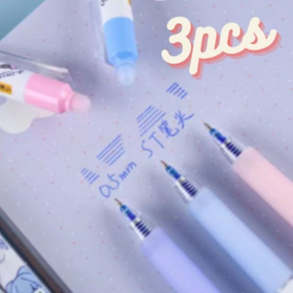 3er Pack radierbare Gel-Stifte, Gel-Roller mit Radiergummi - PENCILINAS