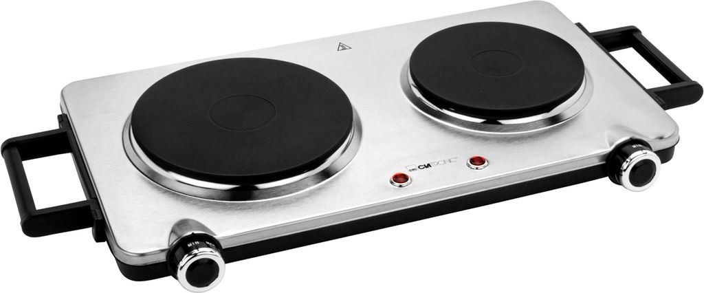 Clatronic® Plaque de cuisson double en acier inoxydable | Image du produit 