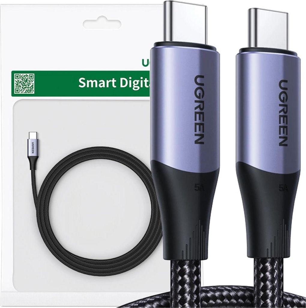 Cavo Usb-C 3.1 Gen.2 Ugreen Us355, 5A, 100W, 4K, 10Gbps, 1M Immagine del prodotto 