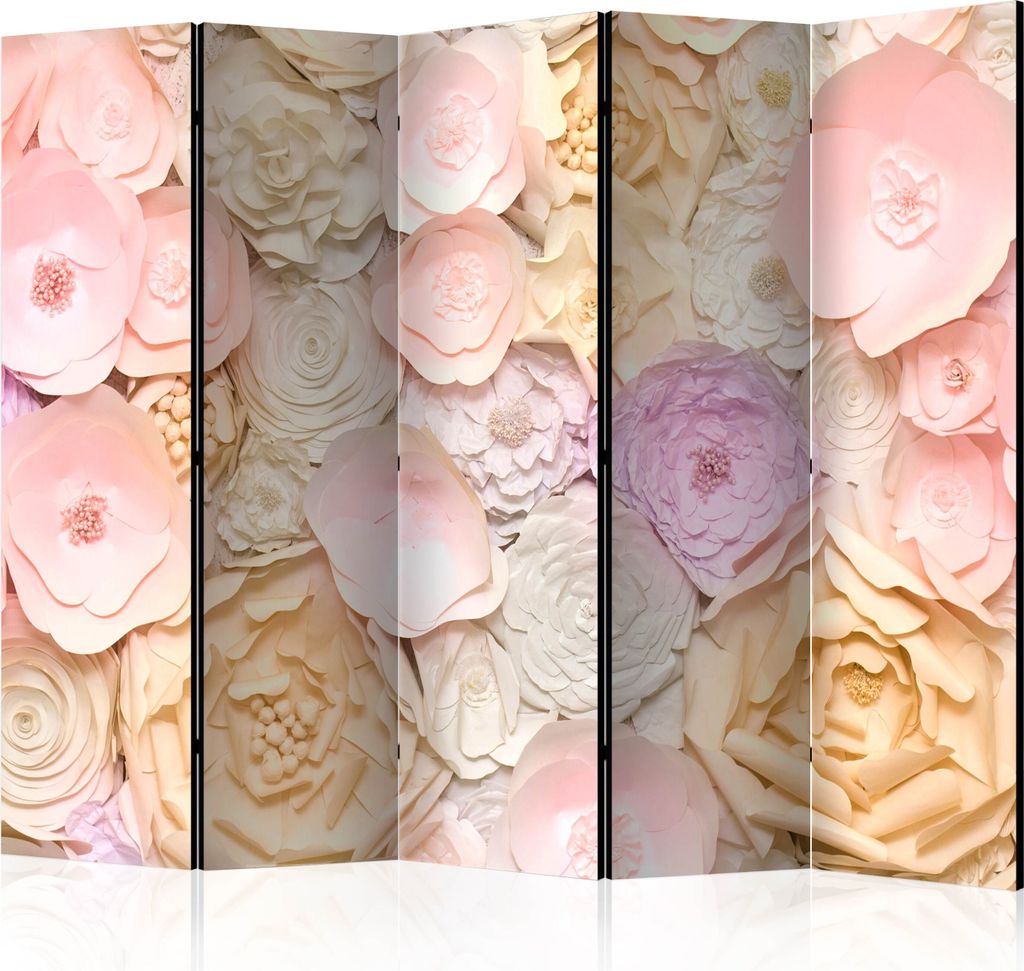 5-teiliger Doppelseitiger Vlies Paravent - Flower Bouquet II 225x172 cm Blumen b-B-0281-z-c