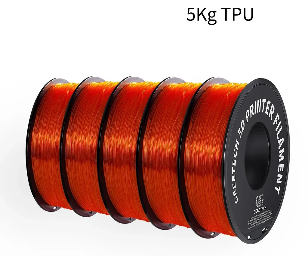 Consommable Impression 3D TPU Orange Élastique - Filament Souple 1.75