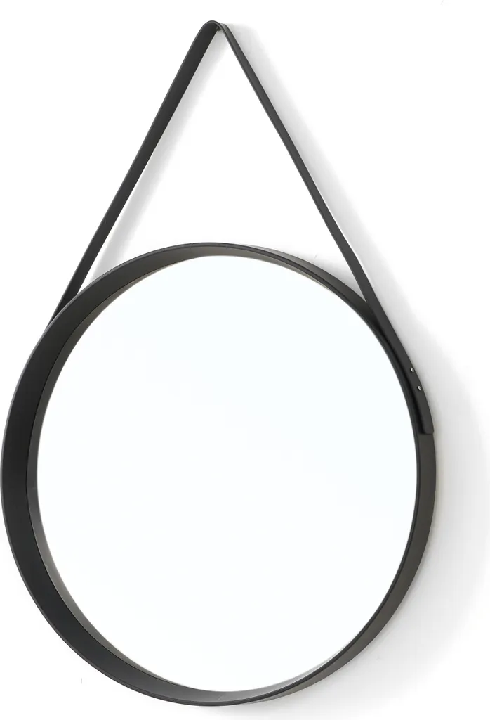 Specchio da Parete Nero 53cm - Design Circolare Minimal per Soggiorno