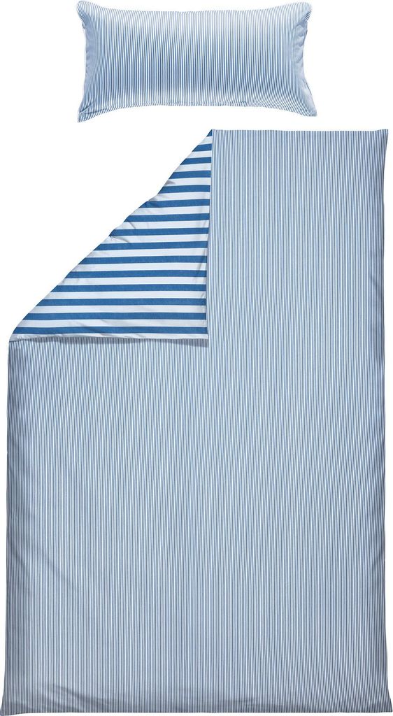 Erwin Müller Wendebettwäsche blau-weiß 1x 155x200 cm + 1x 40x80 cm