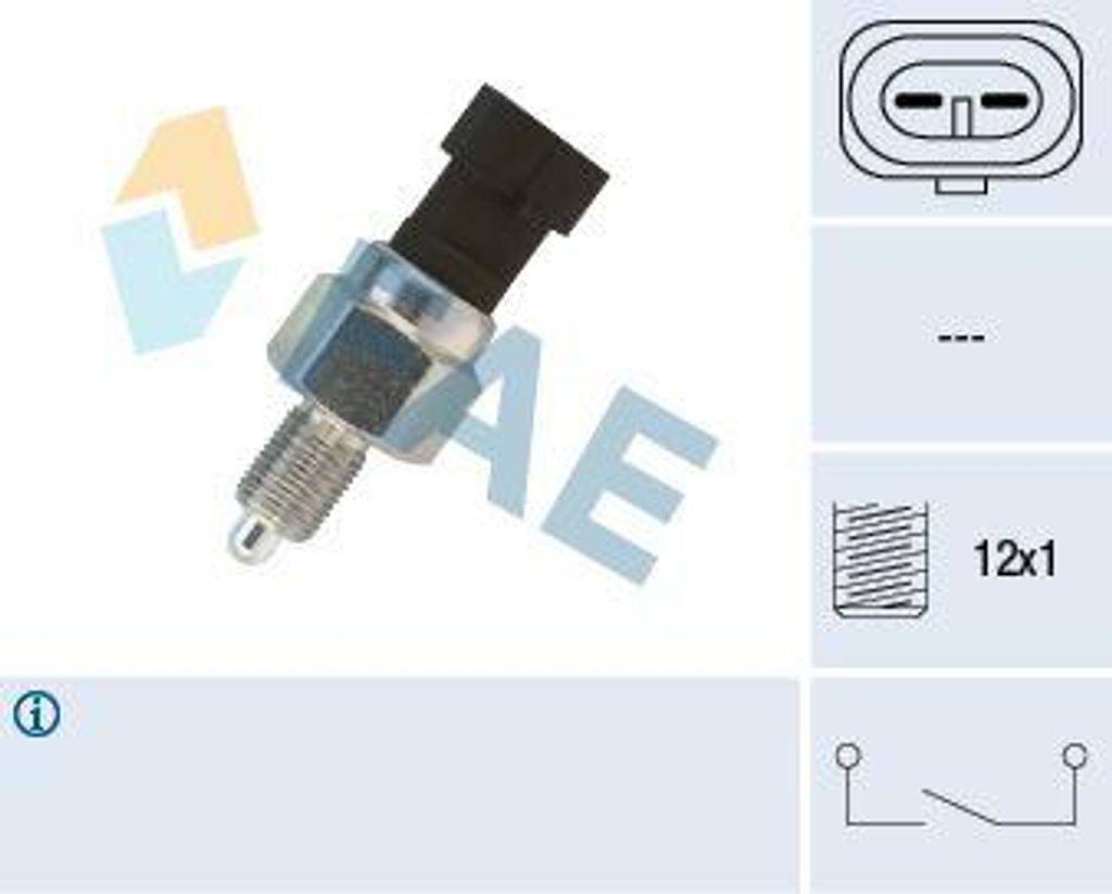 FAE 40940 Schalter, Rückfahrleuchte OE 60814251 kompatibel mit Alf. 146, Alf. 147, Alf. 156, Thesis, Thema, Musa, Lybra, Kappa, Delta, Stilo, Mare...