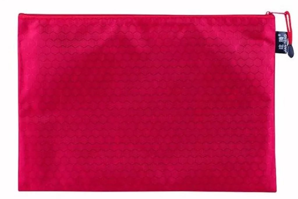 Pochette Porte-Documents A4 Étanche et Robuste avec Zip Rouge - 2pcs