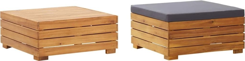 "2026 Promotion" Gartentisch und Hocker mit Kissen Massivholz Akazie - Gartenstühle CC9508