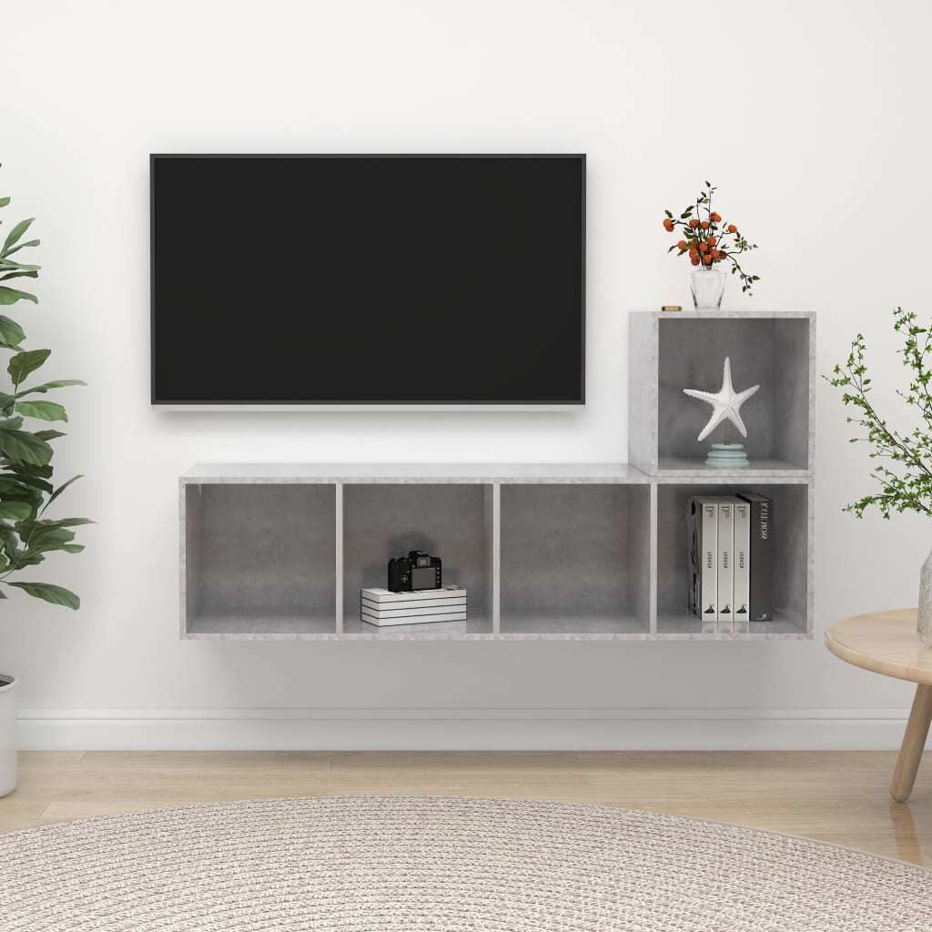 Maison Exclusive - 2-tlg. TV-Schrank-Set Betongrau Holzwerkstoff