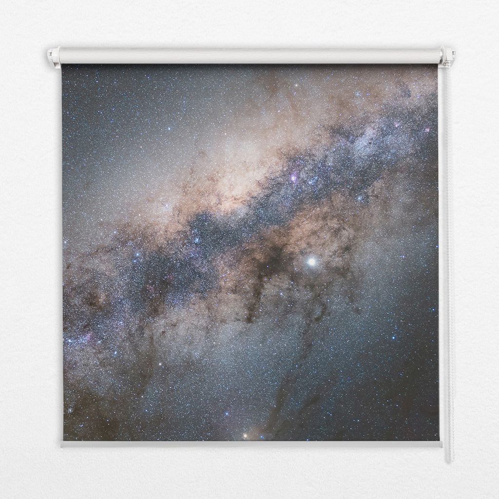 Seitenzug-Rollo Fensterrollo Jalousie - Lichtdurchlässig Springrollos - 150x140 cm - Milchstraße