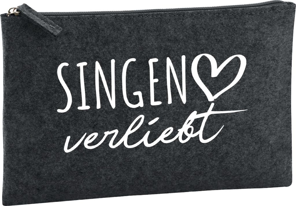 Huuraa Kulturbeutel Singen (Hohentwiel) verliebt 1 Liter Charcoal Filz Kosmetiktasche Geschenkidee