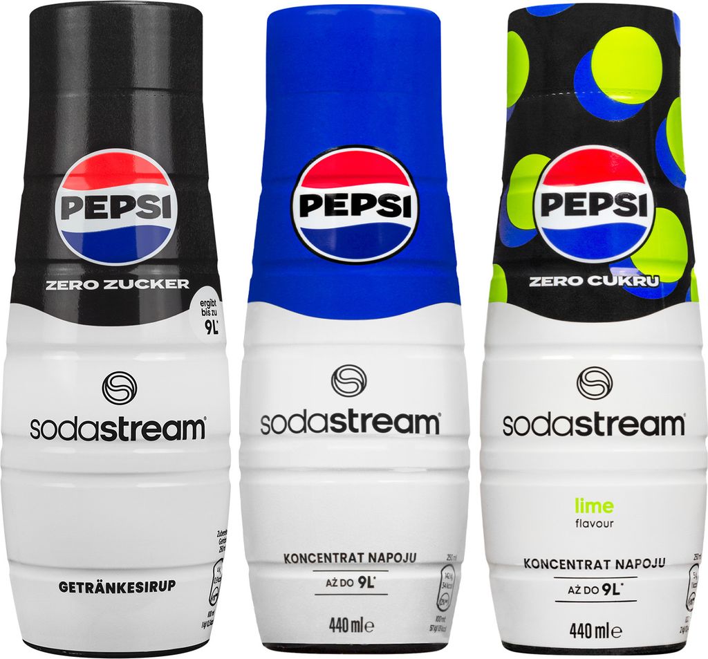 Sodastream Pepsi Sirup Set 3x440ml Max Zero Lime zuckerfrei Getränkesirup
