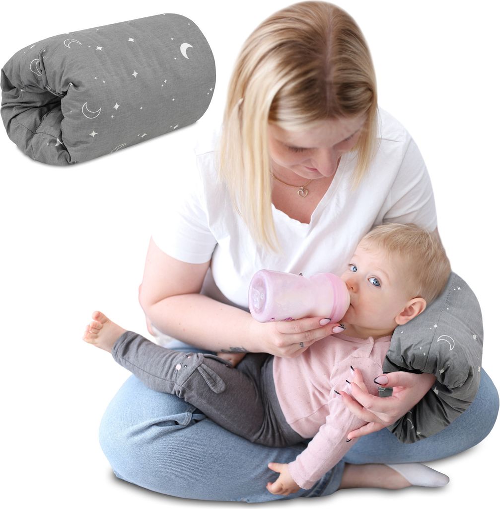 Stillkissen klein Breastfeeding und Nursing Pillow für unterwegs 20 cm - Stillmuff Armkissen und Lagerungskissen Baby Arm Still Kissen aus weicher...