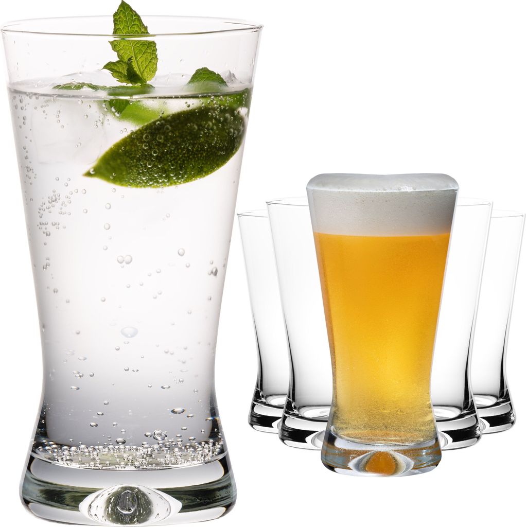 PLATINUX Trinkgläser 300ml Biergläser X-Form Set 6-Teilig Produktbild 