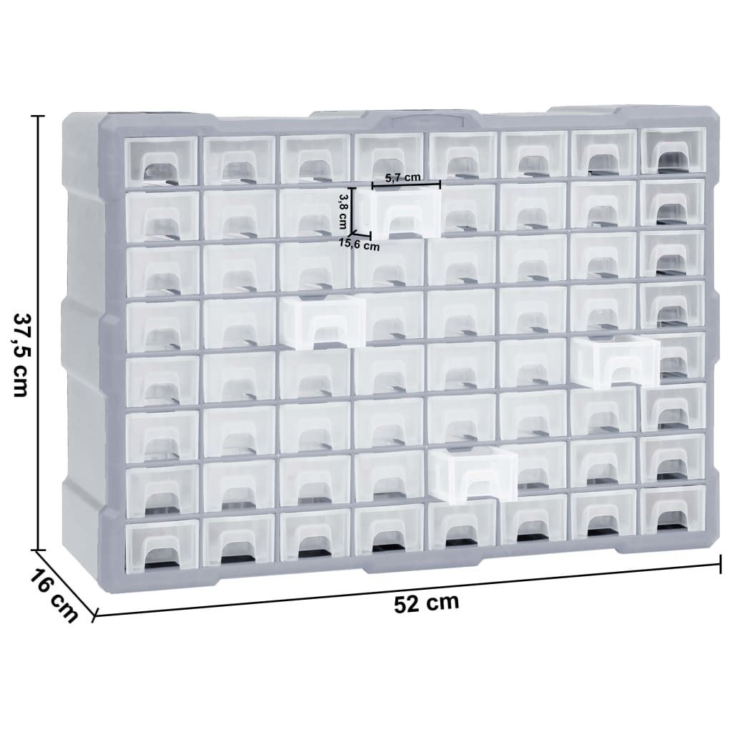 viaczásuvkový organizér vidaXL so 64 zásuvkami 52x16x37,5 Obrázok produktu 7
