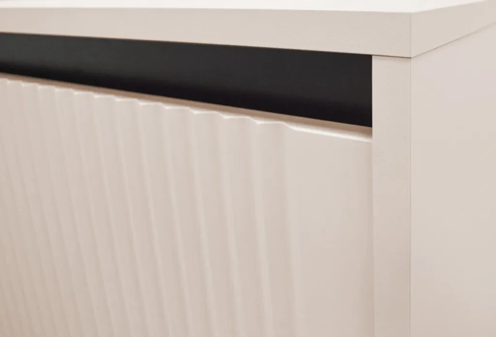 Armoire murale TIRIL design bicolore beige et noir - Rangement compact - 2