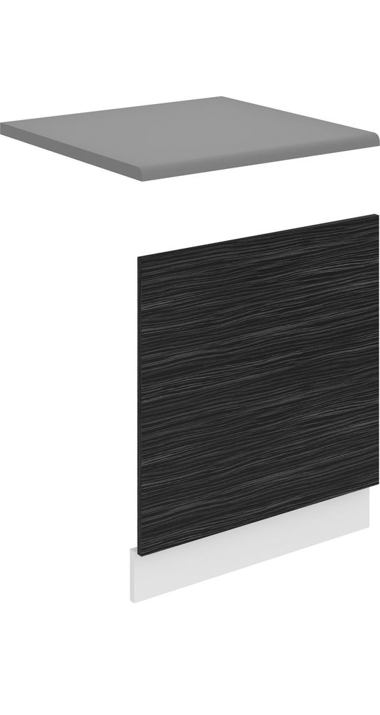 Belini Frontblende für Geschirrspüler PO. Frontblende Geschirrspüler 60 cm Breite. Frontplatte für Spülmaschine ohne Griff, Königliches Ebenholz