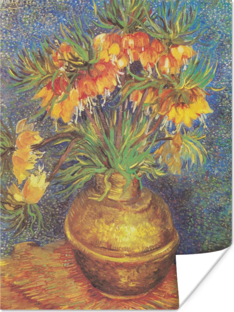 MuchoWow Poster Kaiserkronen in einer Kupfervase - Vincent van Gogh 90x120 cm - Wohnzimmer