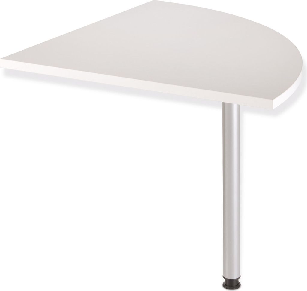 Eckverbindungsplatte - Weiß - 80 x 80 cm - mit Stützfuß