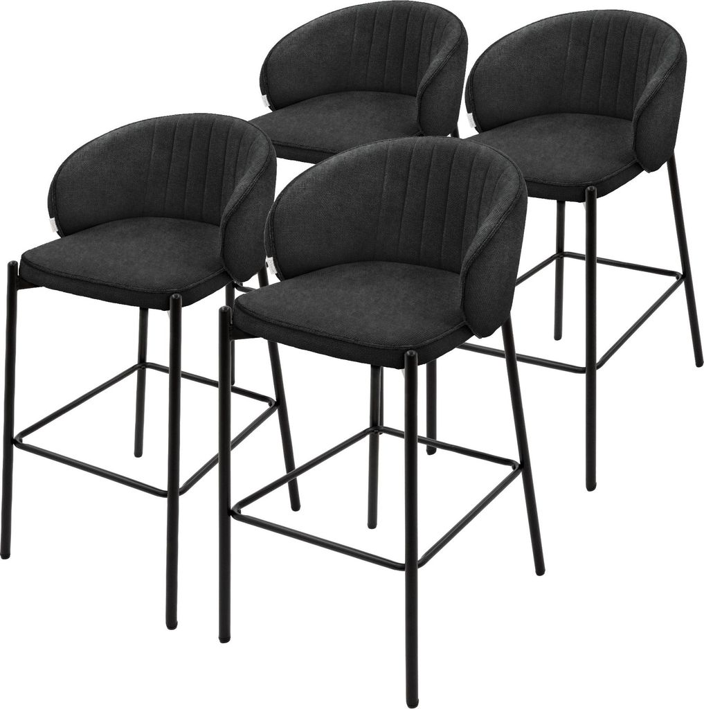 ML-Design set di 4 sgabelli da bar in tessuto antracite Immagine del prodotto 