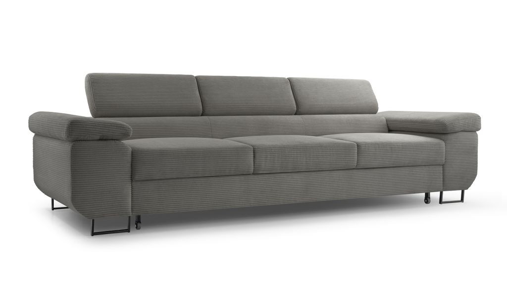 Sofa 3-Sitzer mit Schlaffunktion NAVIO, Farbe: Dunkelgrau (Poso60)