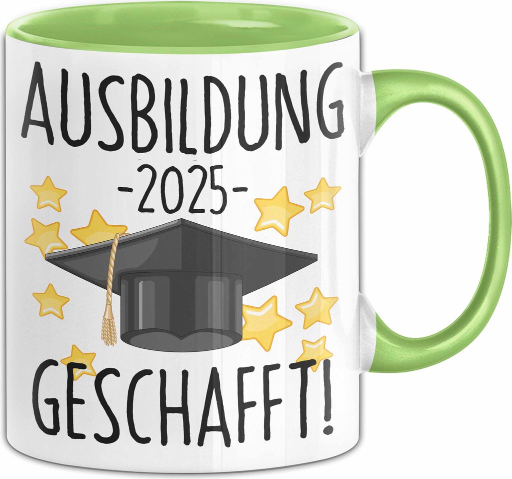 Trendation - Ausbildung Bestanden Geschenk Tasse Geschenkidee Bestandene Prüfung Abschluss 2023 (Grün)