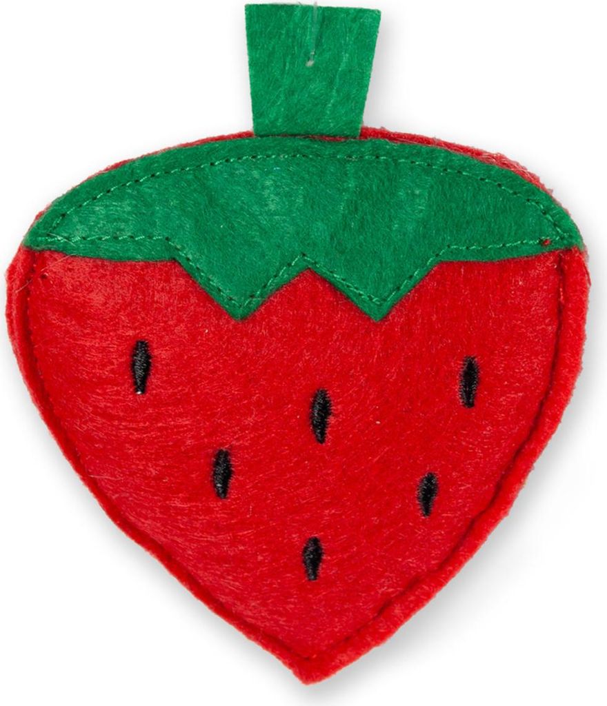 Karlie Katze Erdbeere - Katzenspielzeug - Textil - Rot - 9,5x8x1 cm