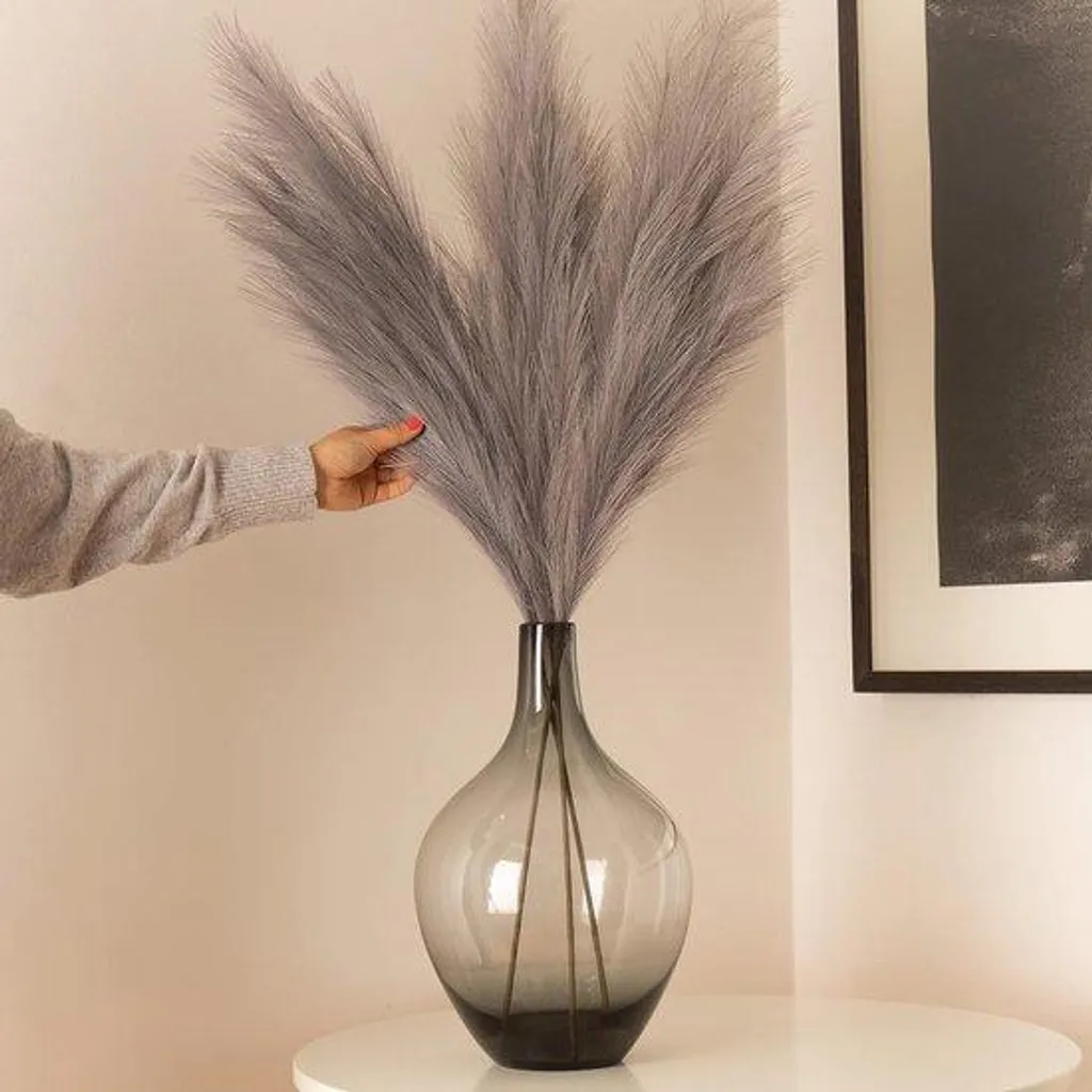 Plante artificielle pampa grise 100cm pour décoration vase bohème chic