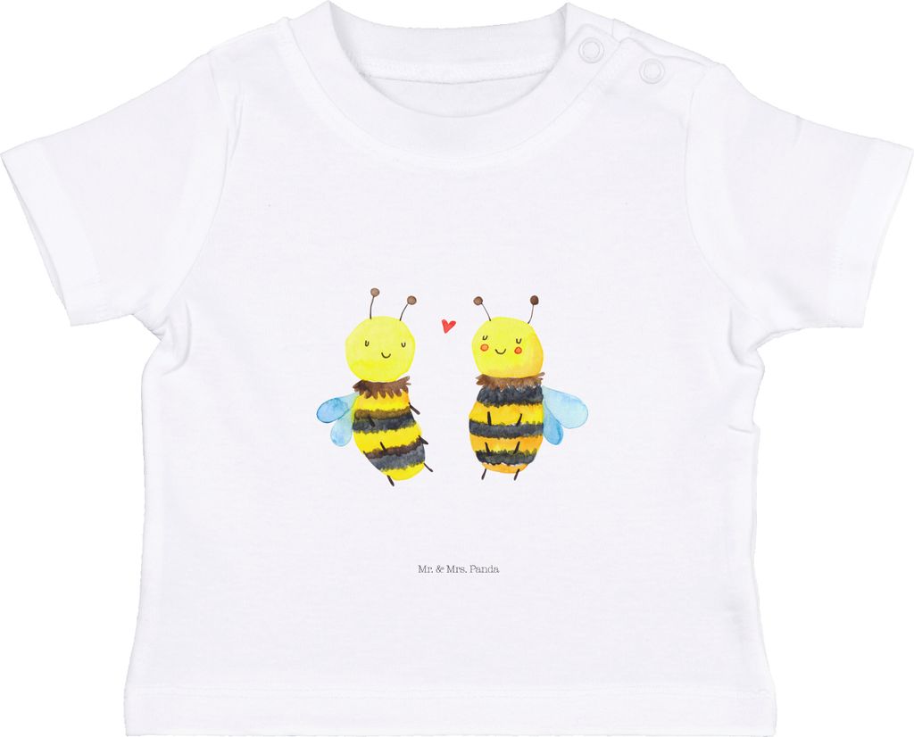 Mr. & Mrs. Panda T-Shirt Biene Verliebt 12. - 18. Monat - Weiß - Geschenk, Baby, Babyshirt, Oberteil, Kleinkind Shirt
