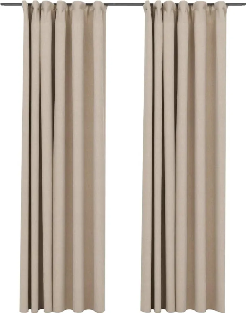 Migliori Tende Oscuranti vidaXL 140x225 cm Beige - Look Lino Risparmio