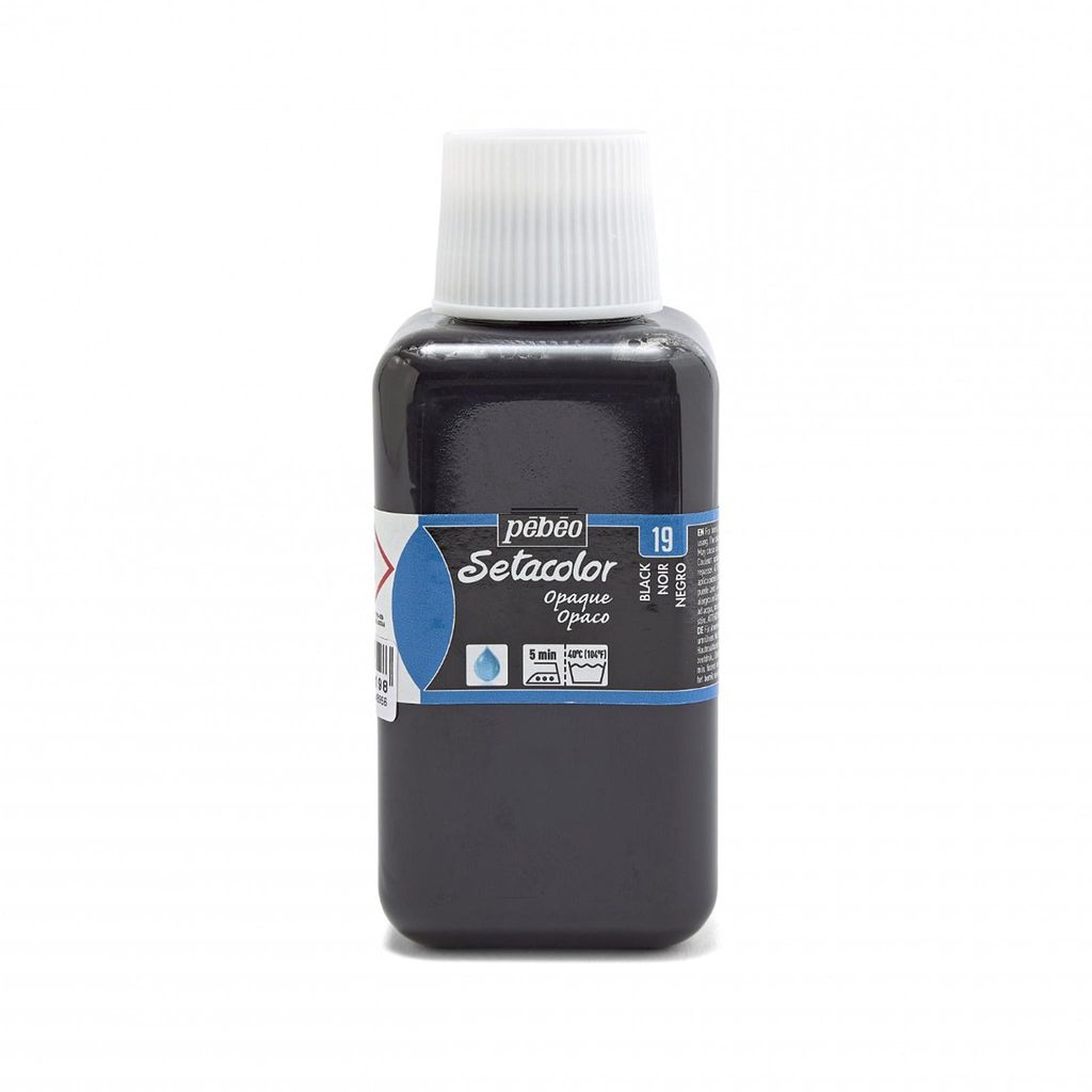 Pebeo Setacolor Opaque Textilfarbe, 250 ml, Schwarz