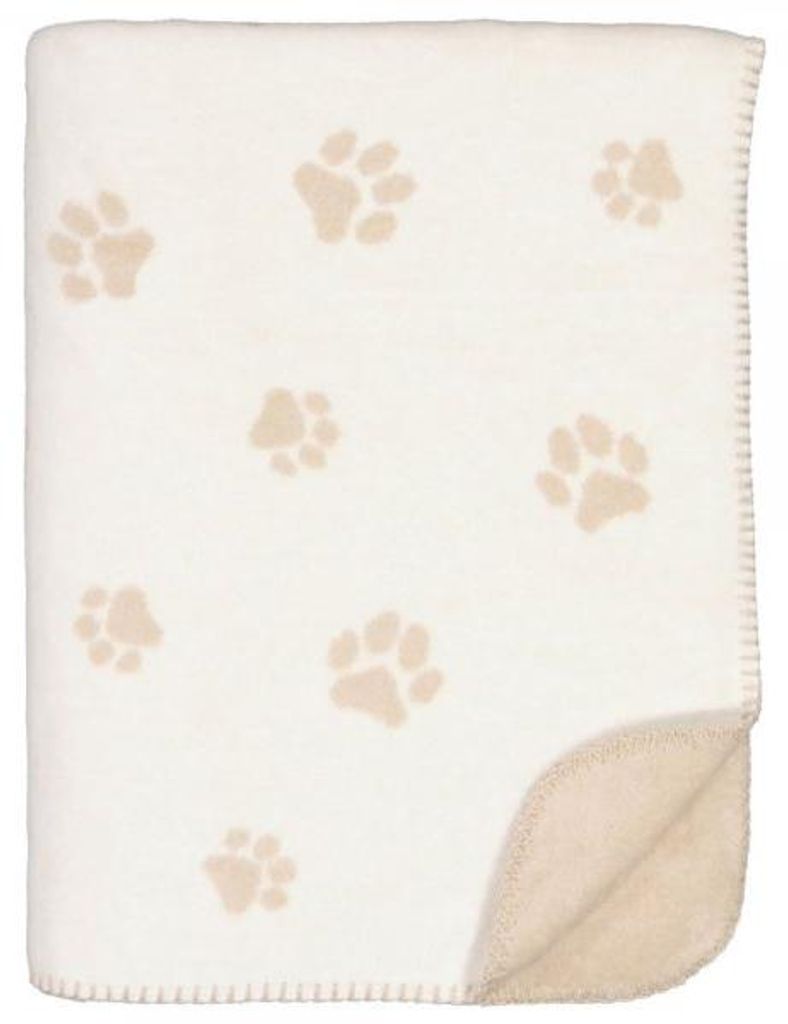 Cawö Decke We Love Dogs Paws Pfoten Natur Beige (150x200cm) Produktbild 