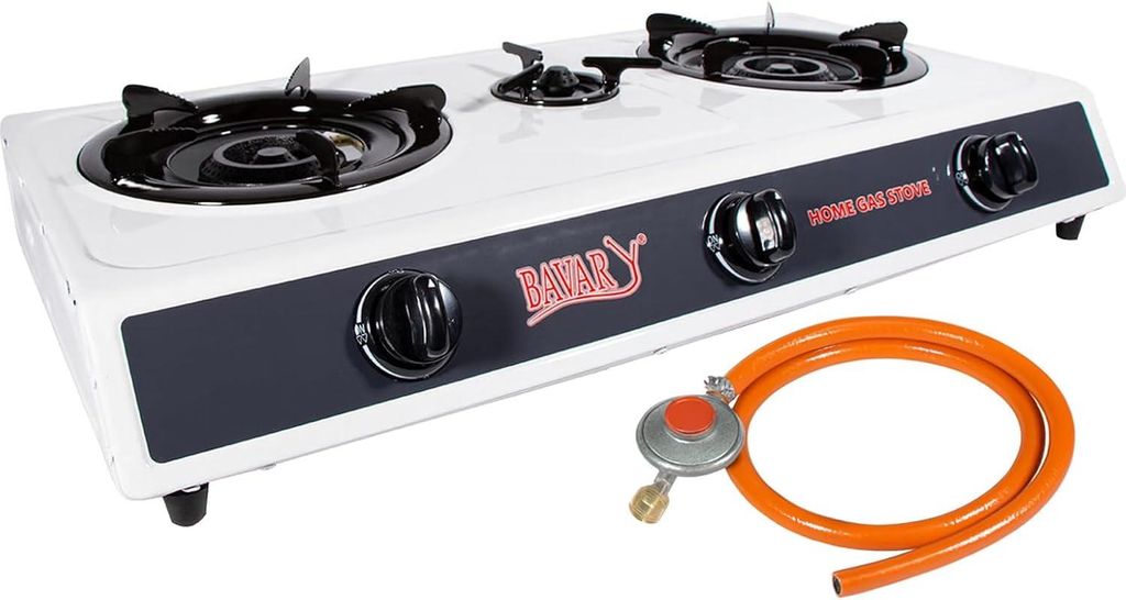 Camping Gasherd Gaskocher 3-flammig – Premium Gasbrenner mit automatischer Zündung, leistungsstark für Outdoor & Indoor inkl. Druckminderer & S...