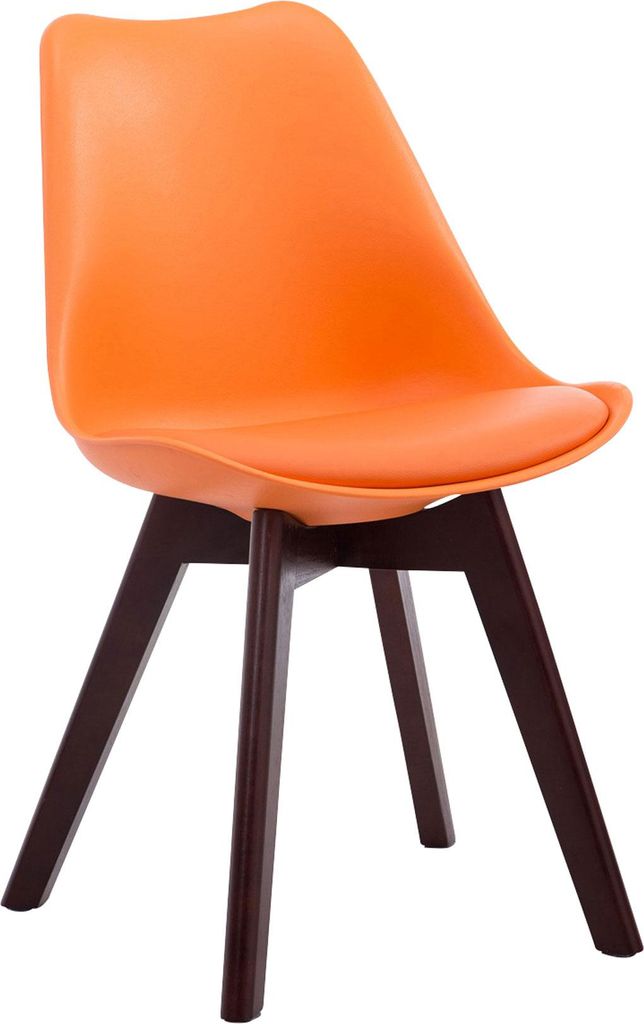 Besucherstuhl LAGOS - Kunstleder Orange 48x41.5x84 cm Dunkelbraun | Besucherstühle Konferenzstuhl Wartezimmerstuhl Bürostühle Bürostuhl Konfere...