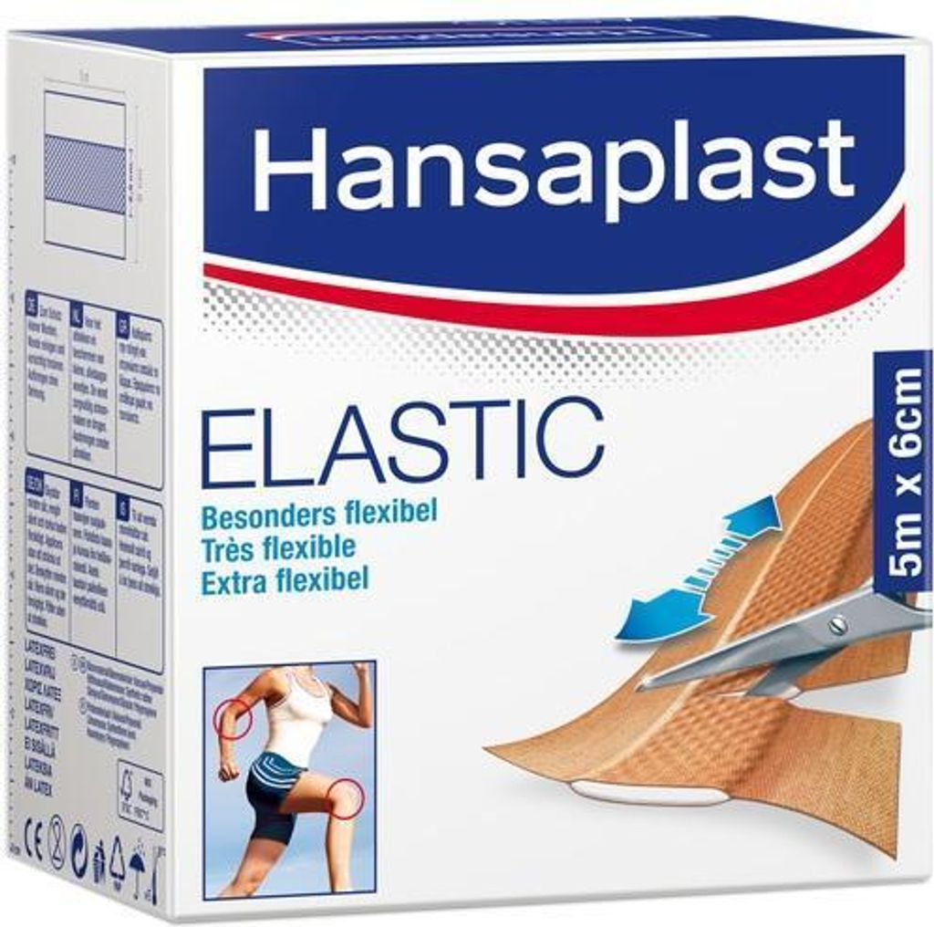 HANSAPLAST Elastic Pflaster 6 cmx5 m Produktbild 