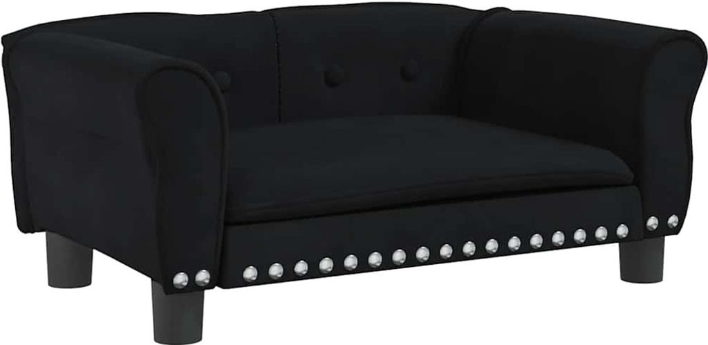 vidaXL Pelíšek pro psy černý 70x45x30 cm Velvet Obrázek produktu 