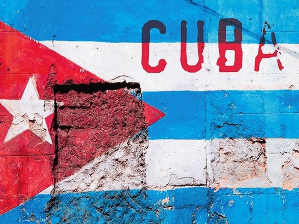 vianmo Holzschild 30x40 cm Flagge Cuba Fahne auf eine Mauer