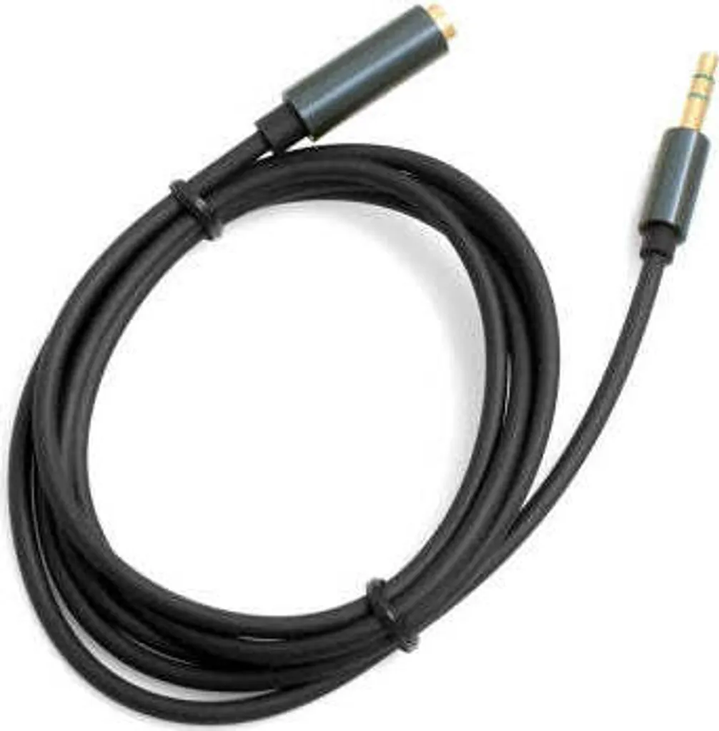 Cavo Audio System-S 3.5mm Jack Maschio-Femmina Angolato 17cm - Adattatore AUX Nero