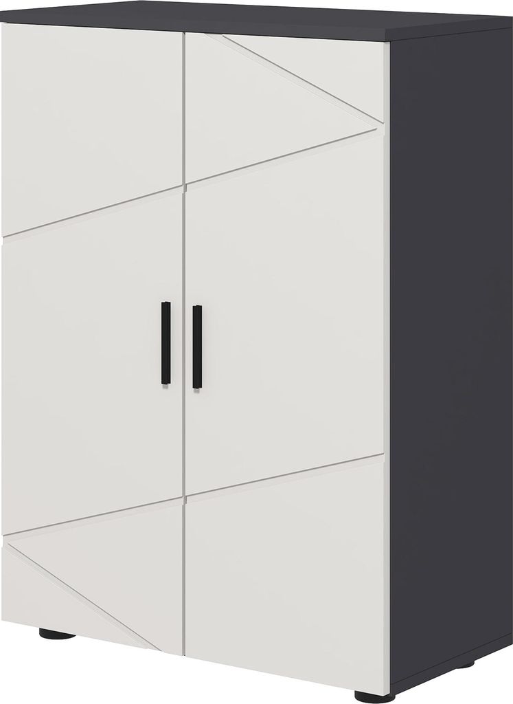 Badezimmerschrank, Badkommode, verstellbare Regale, bis zu 25 kg belastbar, Grau