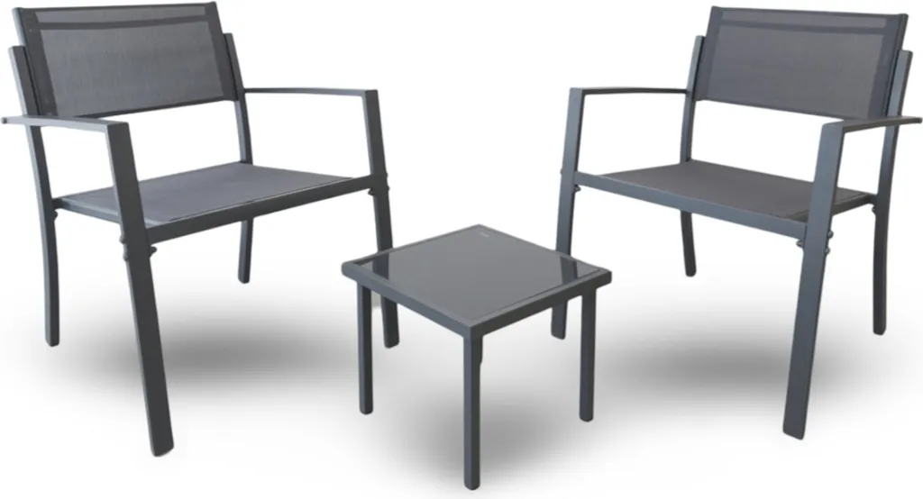 Ensemble table et chaises de jardin pour petit balcon et terrasse