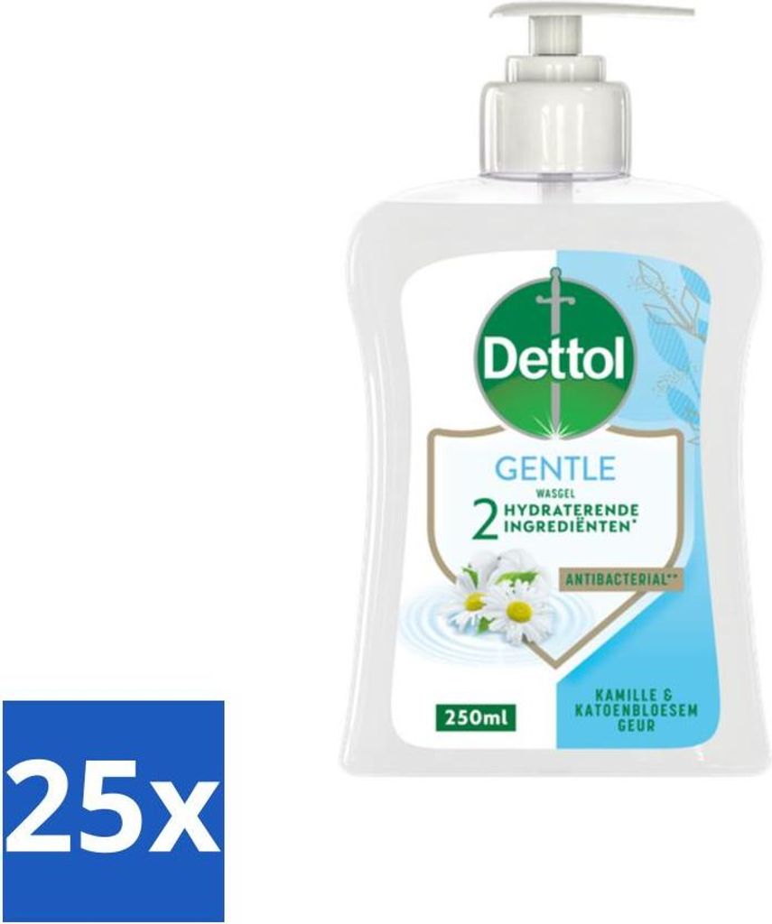 Dettol Handseife - Sanft - Kamille & Baumwollblüte - 250 ml - Vorteilspack - 25 Stücke