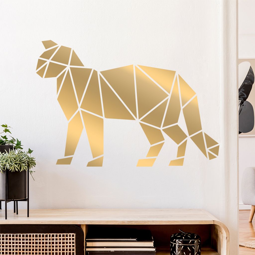 Papierfalten Katze Wandtattoo Wandaufkleber Wall Sticker - Dekoration, Küche, Wohnzimmer, Schlafzimmer, Badezimmer