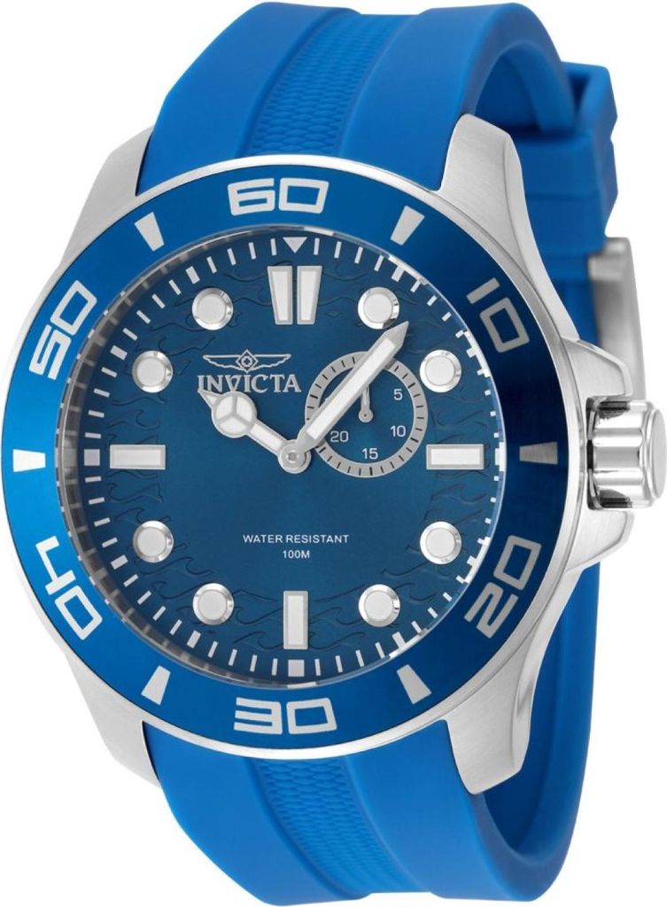 Invicta Pro Diver 49271 Herren Uhr - Quartz Bewegung - Edelstahl mit Blauem Zifferblatt - 50 mm