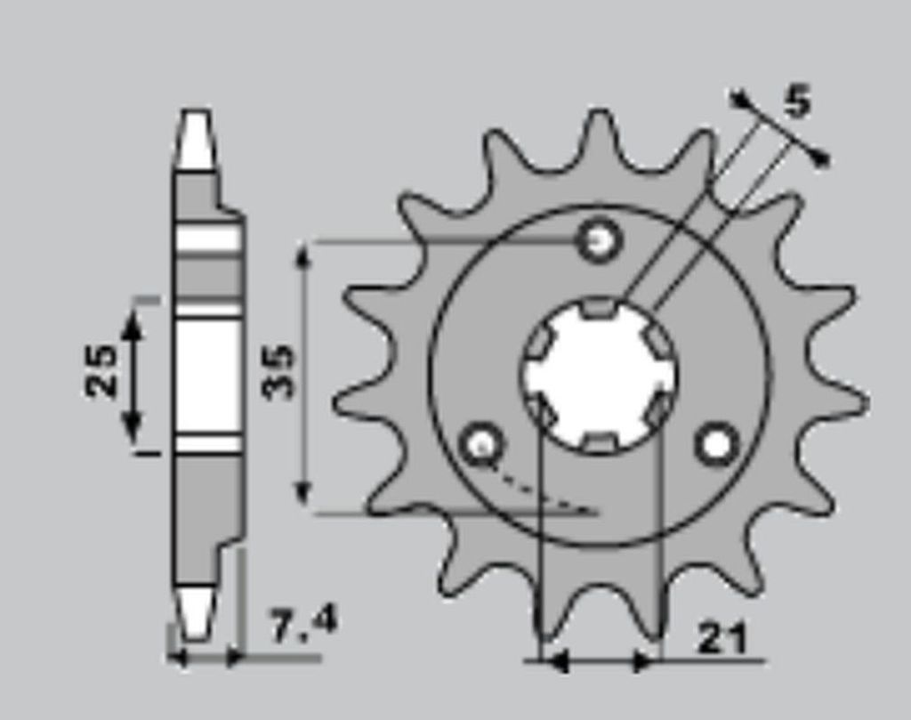 Vordere Kettenrad für Suzuki DR600/650 '85-'95 - 15 Zähne - 520 Offset