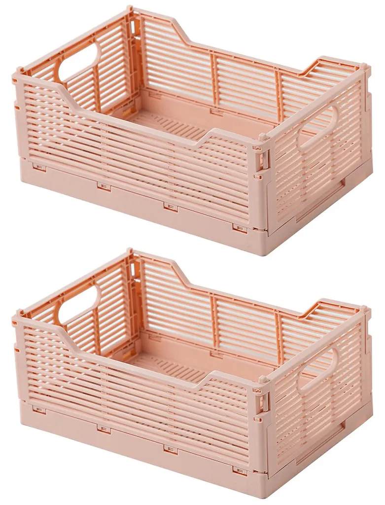 Panier de rangement en tissu pliable et empilable pour armoire - 2 pcs