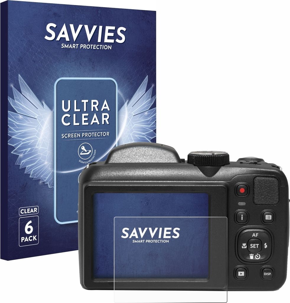 6x Für Kodak Pixpro AZ255 Schutzfolie Savvies Displayschutz Produktbild 