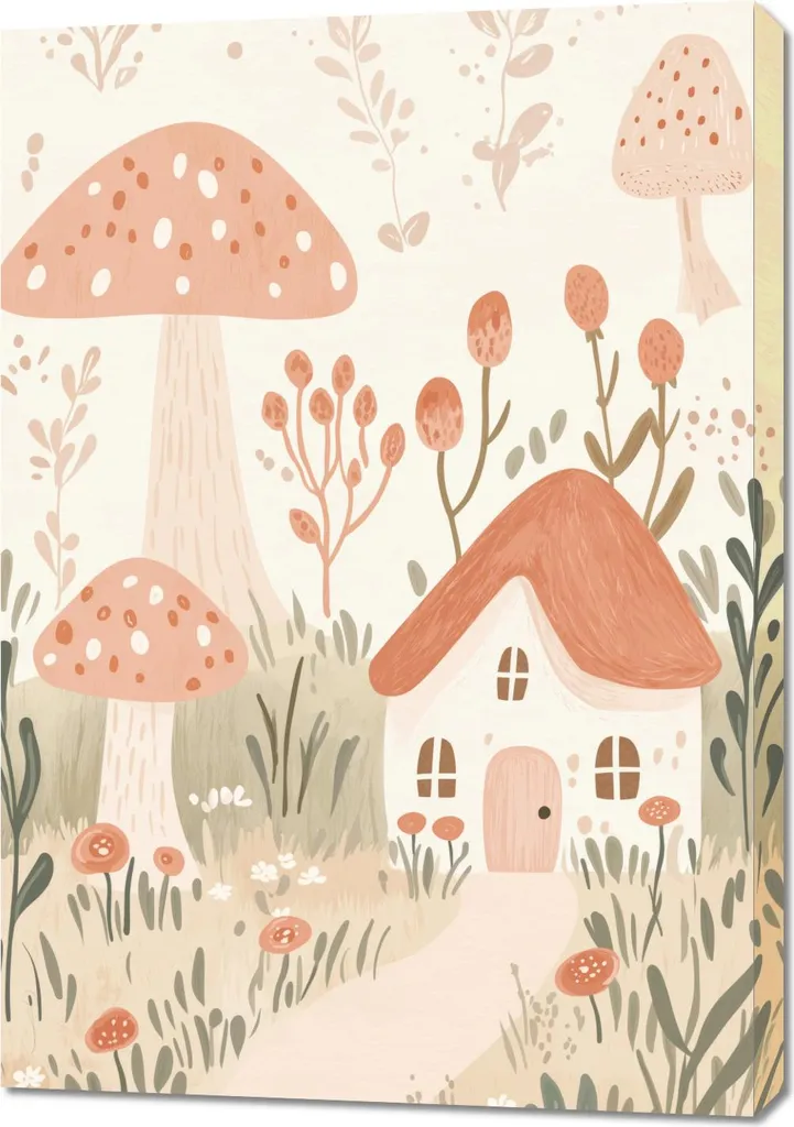 Quadro 70x100 cm Cameretta Bambini Motivo Casette | Tela Canvas Premium